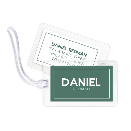 Green Bold Name Luggage Tags